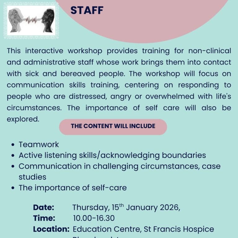 Flyer for challenging communication for non clinical staff