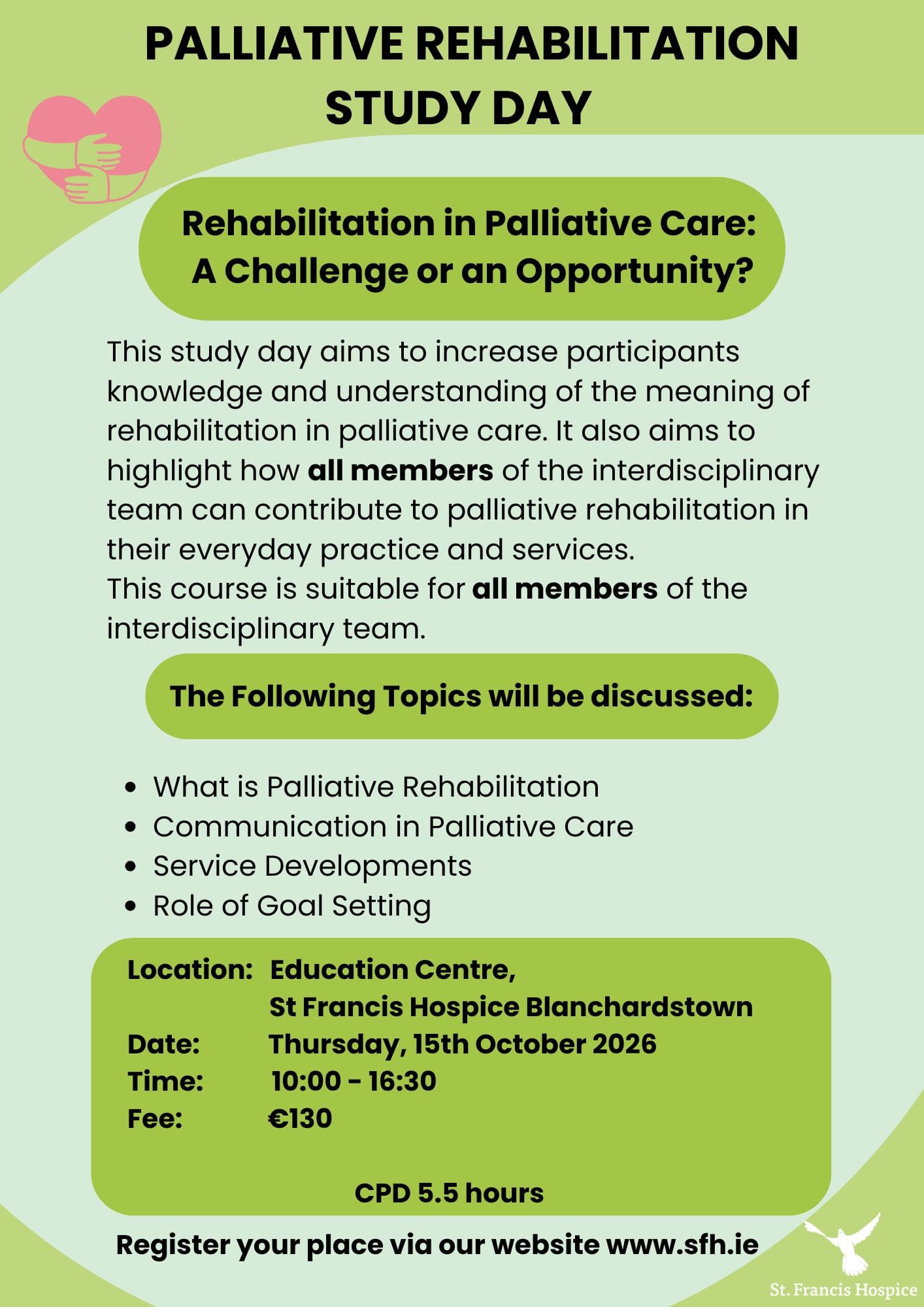 Flyer for Palliative Rehabilitation study day